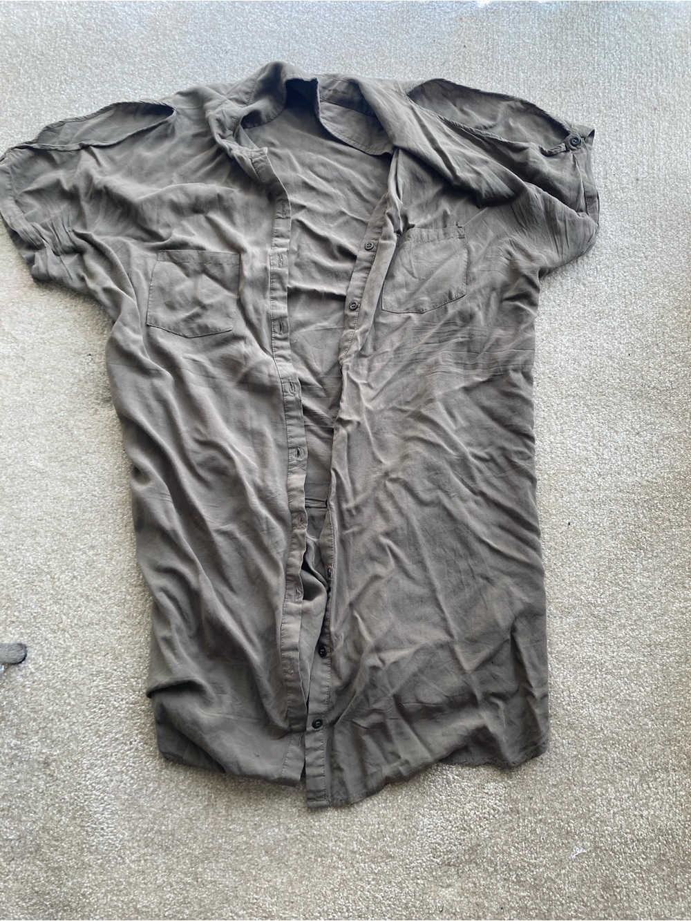 Love 21 Women's Button-Down Shirt in Taupe Brown